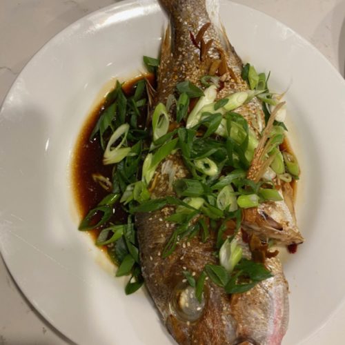 Whole fish roasted