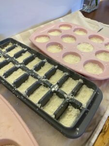 Push down into silicone molds